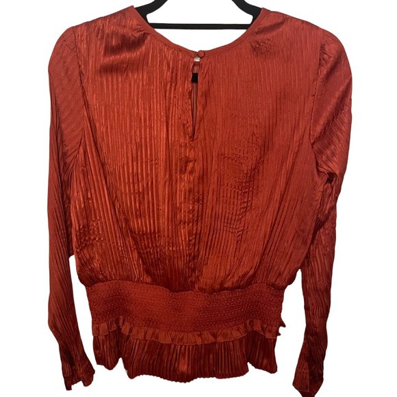 Current Air Los Angeles Burnt Orange Ruched Shirred Waist Top size S - Picture 2 of 4